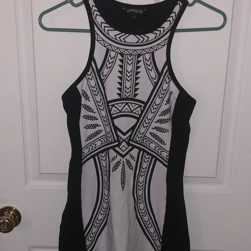 Express racer back print dress
